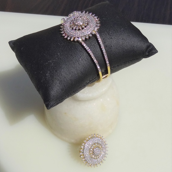 Boho Crystal RING BRACELET set - Picture 3 of 6